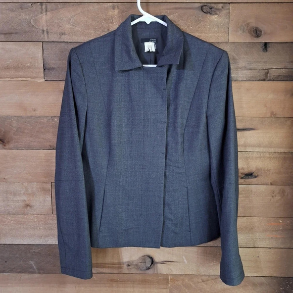 J.Crew 100% Super 100s Wool Dark Grey Coat  SZ 8 - Picture 1 of 9